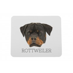 A computer mouse pad with a Rottweiler dog. A new collection with the geometric dog