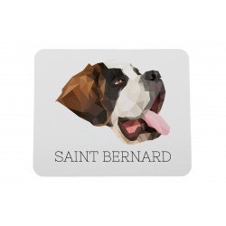 A computer mouse pad with a Saint Bernard dog. A new collection with the geometric dog