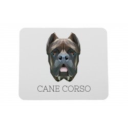 A computer mouse pad with a Cane Corso dog. A new collection with the geometric dog