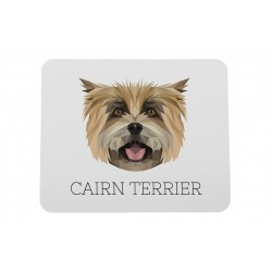Una alfombrilla de ratón con un perro Cairn Terrier. Una nueva colección con el perro geométrico