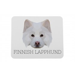 Mauspad mit Finnischer Lapphund. Neue Kollektion mit geometrischem Hund