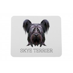 Una alfombrilla de ratón con un perro Skye Terrier. Una nueva colección con el perro geométrico