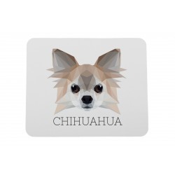 Una alfombrilla de ratón con un perro Chihuahueño 2. Una nueva colección con el perro geométrico