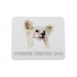 Mauspad mit Chinesische Schopfhund. Neue Kollektion mit geometrischem Hund