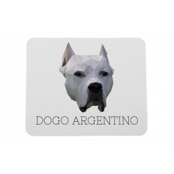 Una alfombrilla de ratón con un perro Dogo argentino. Una nueva colección con el perro geométrico