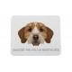 A computer mouse pad with a Basset Fauve de Bretagne dog. A new collection with the geometric dog