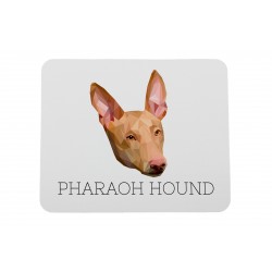 A computer mouse pad with a Pharaoh Hound dog. A new collection with the geometric dog