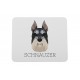 A computer mouse pad with a Schnauzer cropped dog. A new collection with the geometric dog