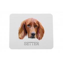 Un mouse pad con un cane Setter. Una nuova collezione con il cane geometrico