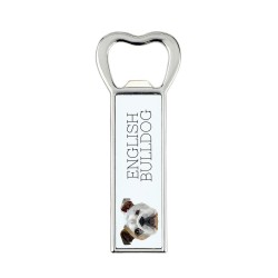 A beer bottle opener with a English Bulldog dog. A new collection with the geometric dog