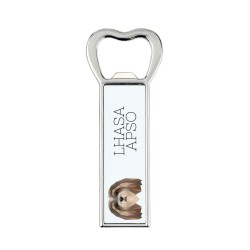 A beer bottle opener with Lhasa Apso dog. A new collection with the geometric dog