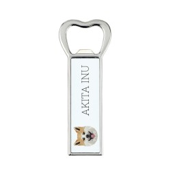 A beer bottle opener with Akita Inu dog. A new collection with the geometric dog