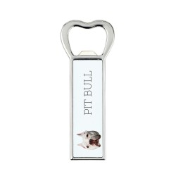 A beer bottle opener with American Pit Bull Terrier dog. A new collection with the geometric dog