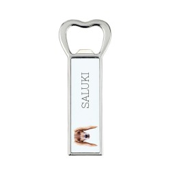 A beer bottle opener with Saluki dog. A new collection with the geometric dog