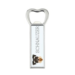 A beer bottle opener with Schnauzer dog. A new collection with the geometric dog