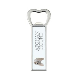 A beer bottle opener with Afghan Hound dog. A new collection with the geometric dog