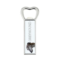 A beer bottle opener with Grey Hound dog. A new collection with the geometric dog