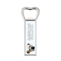 A beer bottle opener with American Bulldog dog. A new collection with the geometric dog