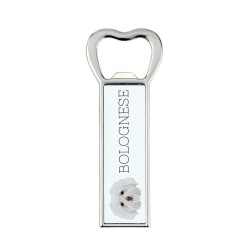 A beer bottle opener with Bolognese dog. A new collection with the geometric dog