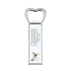 A beer bottle opener with Chinese Crested Dog dog. A new collection with the geometric dog