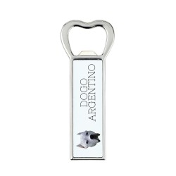A beer bottle opener with Argentine Dogo dog. A new collection with the geometric dog