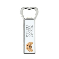 A beer bottle opener with English Cocker Spaniel dog. A new collection with the geometric dog