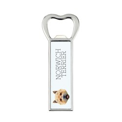 A beer bottle opener with Norwich Terrier dog. A new collection with the geometric dog