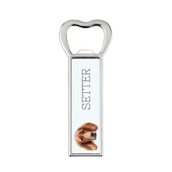 A beer bottle opener with Setter dog. A new collection with the geometric dog