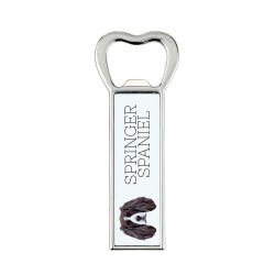 A beer bottle opener with English Springer Spaniel dog. A new collection with the geometric dog