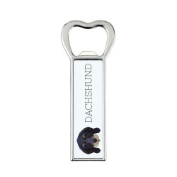 A beer bottle opener with Dachshund wirehaired dog. A new collection with the geometric dog