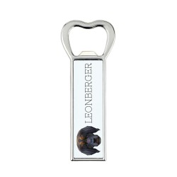 A beer bottle opener with Leoneberger dog. A new collection with the geometric dog