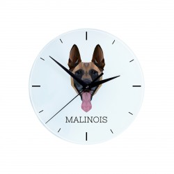 Une horloge avec un chien Berger belge. Une nouvelle collection avec le chien géométrique