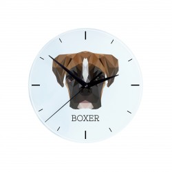 Uhr mit Deutsche Boxer. Neue Kollektion mit geometrischem Hund
