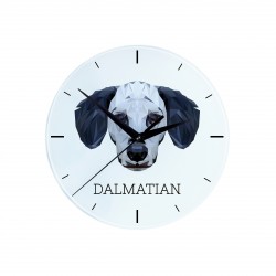 Une horloge avec un chien Dálmata. Une nouvelle collection avec le chien géométrique