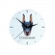 A clock with a Dobermann dog. A new collection with the geometric dog