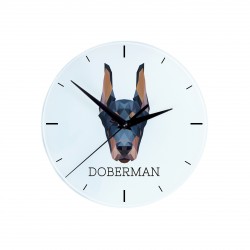 Un orologio con un cane Dobermann. Una nuova collezione con il cane geometrico