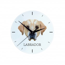 Un reloj con un perro Cobrador de Labrador. Una nueva colección con el perro geométrico