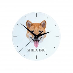 Uhr mit Shiba. Neue Kollektion mit geometrischem Hund