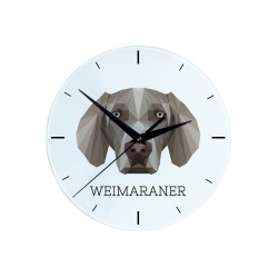 A clock with a Weimaraner dog. A new collection with the geometric dog