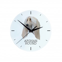 Un reloj con un perro Lebrel afgano. Una nueva colección con el perro geométrico
