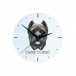 Un orologio con un cane Cane corso italiano. Una nuova collezione con il cane geometrico