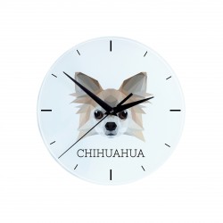 Uhr mit Chihuahua 2. Neue Kollektion mit geometrischem Hund