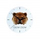 Une horloge avec un chien Chow chow. Une nouvelle collection avec le chien géométrique