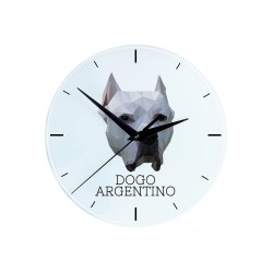 Une horloge avec un chien Dogue argentin. Une nouvelle collection avec le chien géométrique