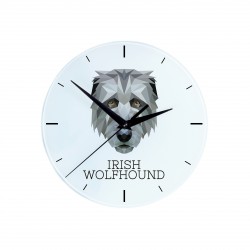 Un reloj con un perro Cazador de lobos irlandés. Una nueva colección con el perro geométrico