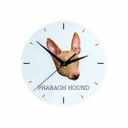Une horloge avec un chien Chien du pharaon. Une nouvelle collection avec le chien géométrique