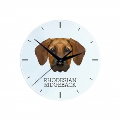 Uhr mit Rhodesian Ridgeback. Neue Kollektion mit geometrischem Hund