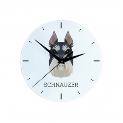 Un orologio con un cane Schnauzer cropped. Una nuova collezione con il cane geometrico