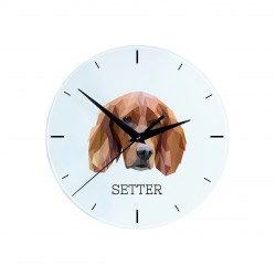 Une horloge avec un chien Setter. Une nouvelle collection avec le chien géométrique