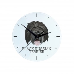 A clock with a Black Russian Terrier dog. A new collection with the geometric dog